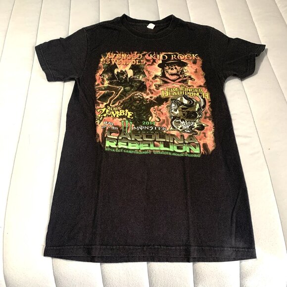 Carolina Rebellion 2014 Music Festival Concert T-Shirt Charlotte Motor Speedway - Picture 1 of 9